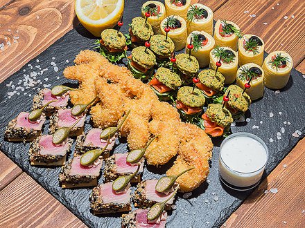 Поднос №07. "Рыбка&Морепродукты №1" (40 шт., 4 вида)