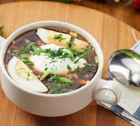 Окрошка мясная на квасе