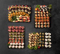 Сет 4. Ассорти канапе + Рулетики + Десерты (154 шт. на 20-25 гостей)