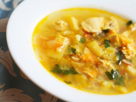 Легкий картофельный суп с курицей
