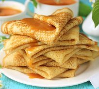 Блинчики домашние ажурные с мёдом (6 шт):