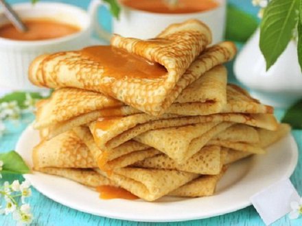 Блинчики домашние ажурные с мёдом (6 шт):