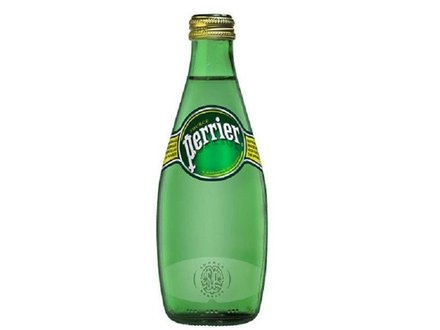 Минеральная вода Perrier 0.33 л.,с газом, ст. бут. (от 4 штук)