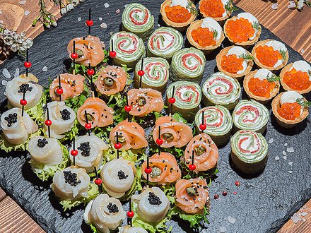 Поднос №08. "Рыбка&Морепродукты №2" (40 шт., 4 вида)