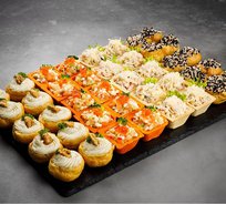 Салаты и муссы в тарталетках (40 шт., 4 вида)